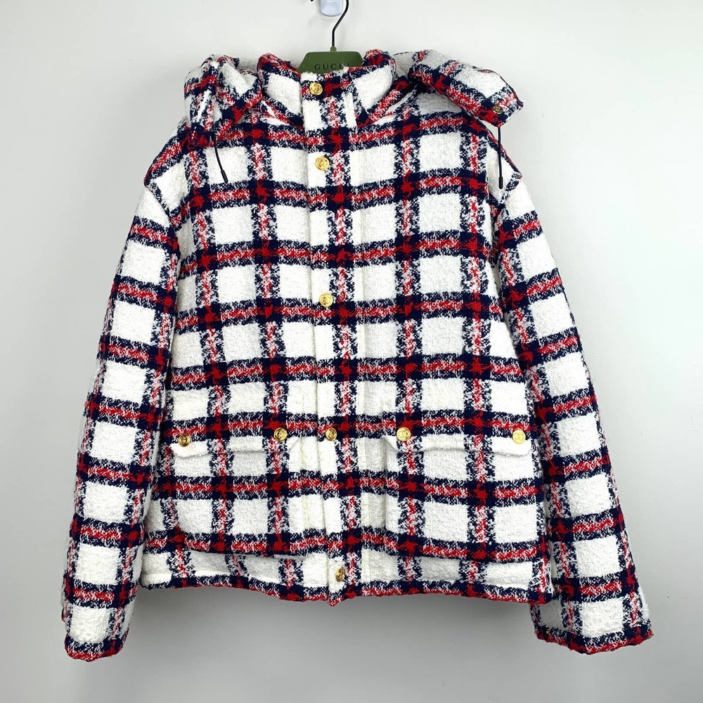 NWT Gucci tweed check-print jacket Size 42 - Picture 4 of 16